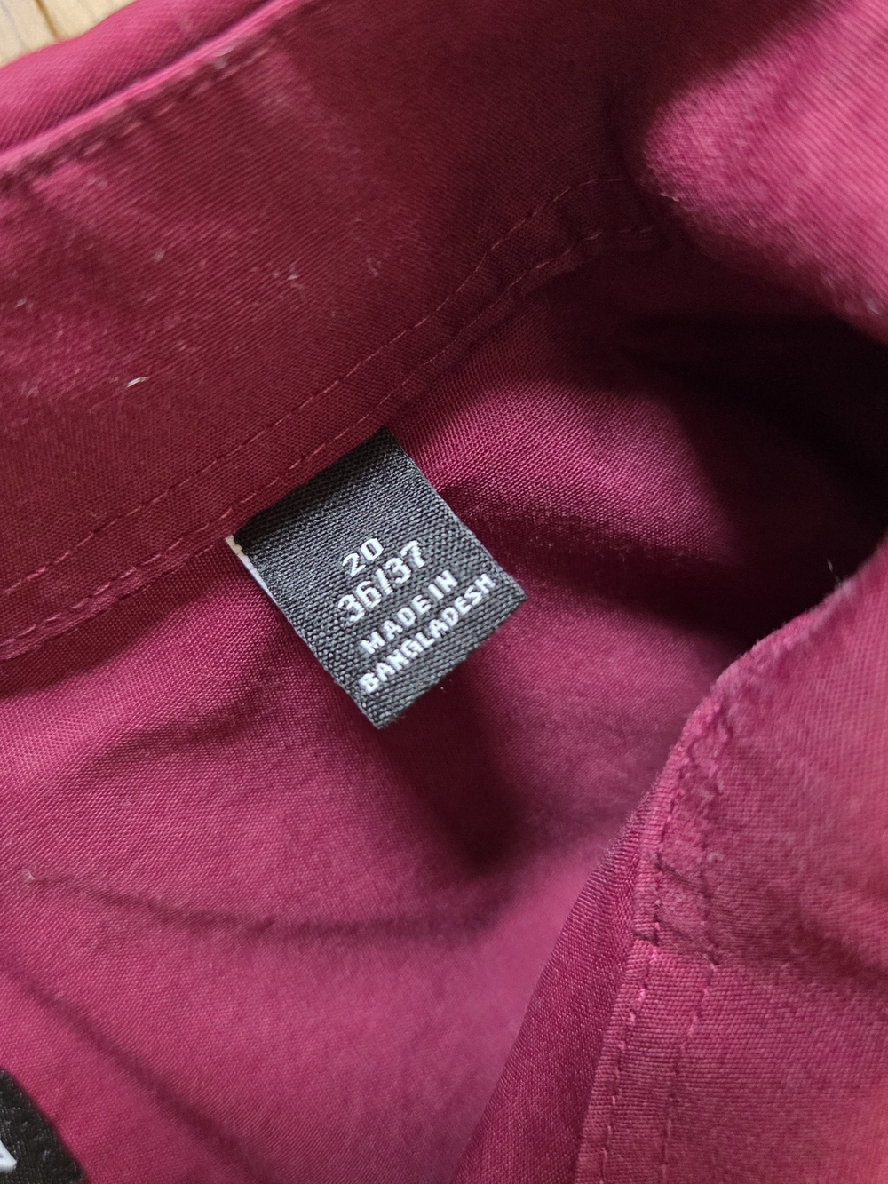 Van Heusen Men's Burgundy Button-Down Dress Shirt 20 36/37 Big & Tall - Picture 4 of 8